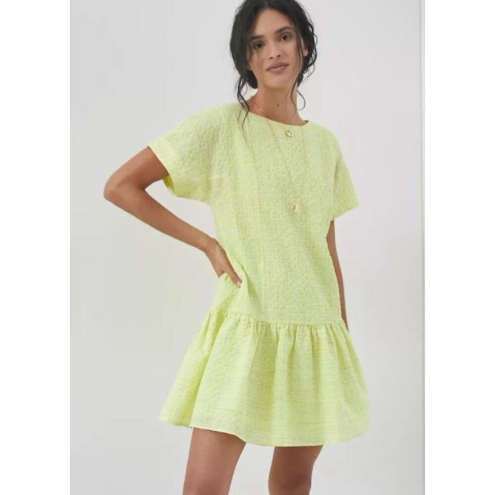 Corey Lynn Calter Lime Green Textured Mini Dress